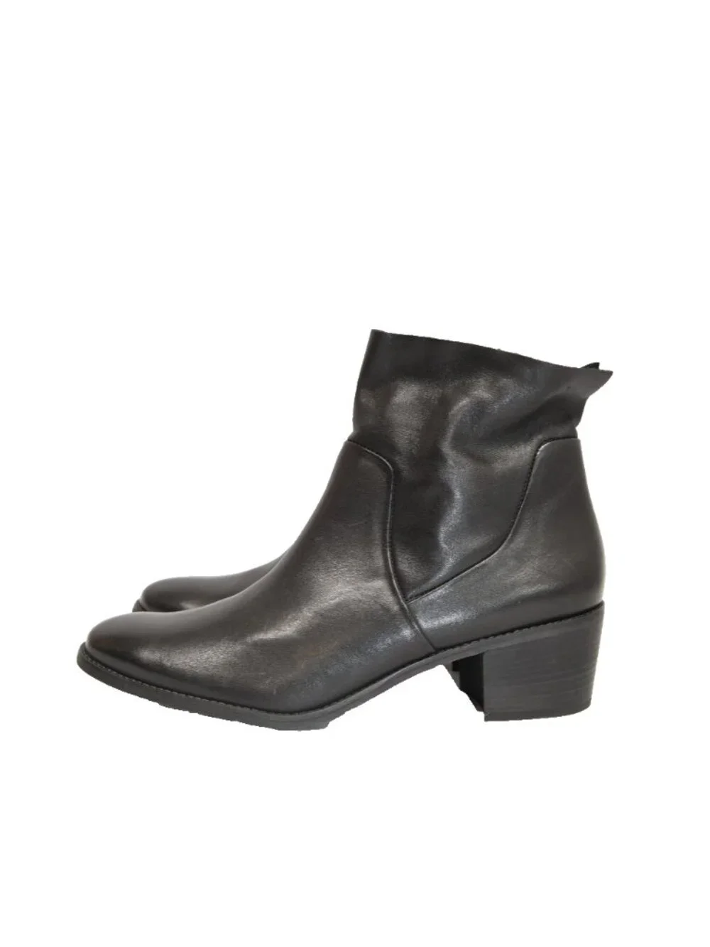 $550 PAUL GREEN SUZETTE BLOCK HEEL BOOTIES BLACK SOFT LEATHER 10.5 US (TF21)